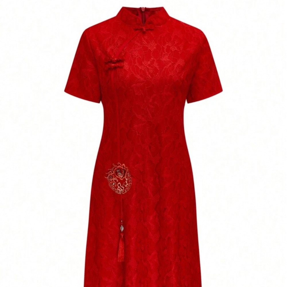 Red Cheongsam Chinese Dress